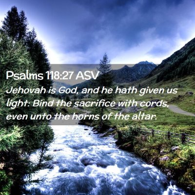Picture 02 - Psalms 118:27 ASV - Jehovah is God, and he hath given us light: Bind - Bible Verse Picture