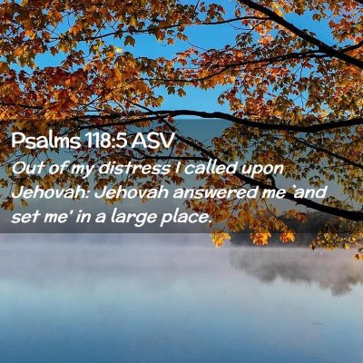 Picture 02 - Psalms 118:5 ASV - Out of my distress I called upon Jehovah: Jehovah - Bible Verse Picture