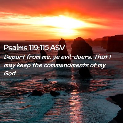 Picture 02 - Psalms 119:115 ASV - Depart from me, ye evil-doers, That I may keep - Bible Verse Picture