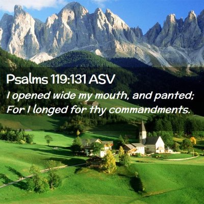 Picture 02 - Psalms 119:131 ASV - I opened wide my mouth, and panted; For I longed - Bible Verse Picture