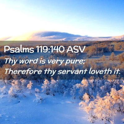 Picture 02 - Psalms 119:140 ASV - Thy word is very pure; Therefore thy servant - Bible Verse Picture