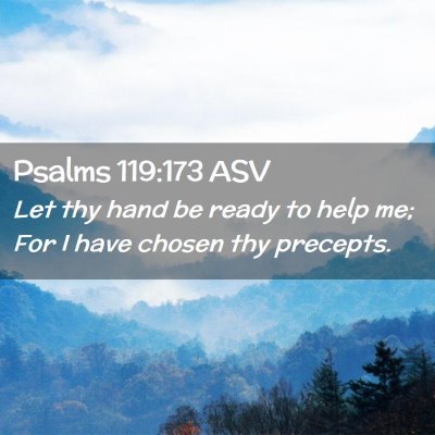 Picture 02 - Psalms 119:173 ASV - Let thy hand be ready to help me; For I have - Bible Verse Picture
