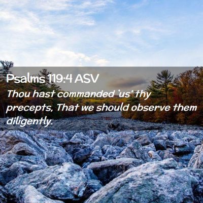 Picture 02 - Psalms 119:4 ASV - Thou hast commanded `us' thy precepts, That we - Bible Verse Picture