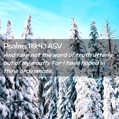 Picture 02 - Psalms 119:43 ASV - And take not the word of truth utterly out of my - Bible Verse Picture