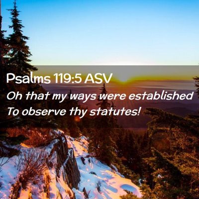 Picture 02 - Psalms 119:5 ASV - Oh that my ways were established To observe thy - Bible Verse Picture