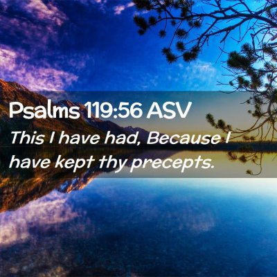 Picture 02 - Psalms 119:56 ASV - This I have had, Because I have kept thy - Bible Verse Picture