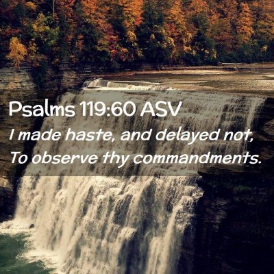 Picture 02 - Psalms 119:60 ASV - I made haste, and delayed not, To observe thy - Bible Verse Picture