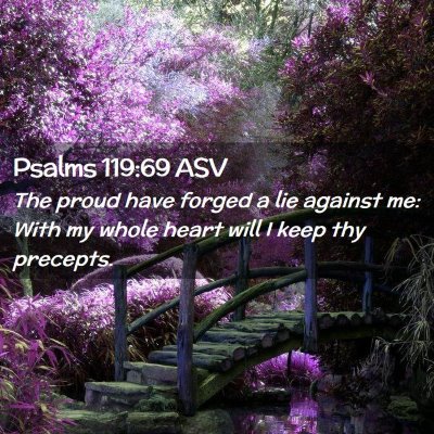Picture 02 - Psalms 119:69 ASV - The proud have forged a lie against me: With my - Bible Verse Picture