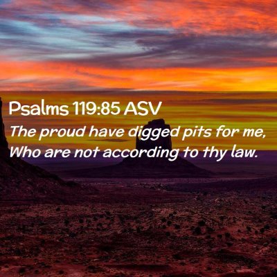 Picture 02 - Psalms 119:85 ASV - The proud have digged pits for me, Who are not - Bible Verse Picture
