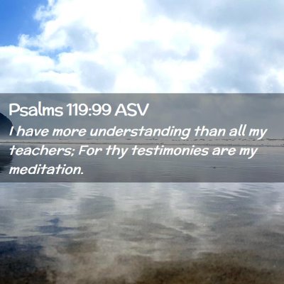 Picture 02 - Psalms 119:99 ASV - I have more understanding than all my teachers; - Bible Verse Picture