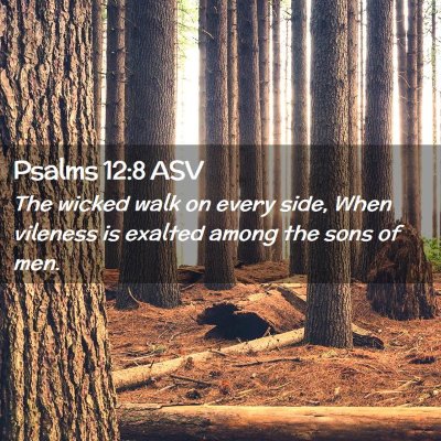 Picture 02 - Psalms 12:8 ASV - The wicked walk on every side, When vileness is - Bible Verse Picture