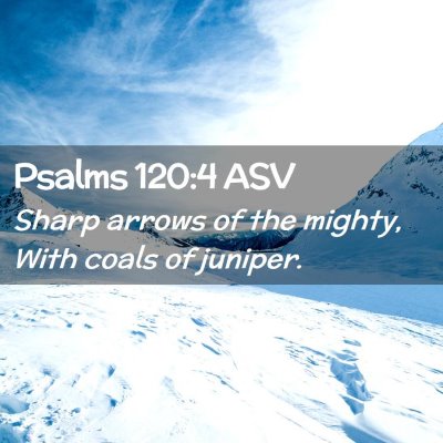 Picture 02 - Psalms 120:4 ASV - Sharp arrows of the mighty, With coals of - Bible Verse Picture