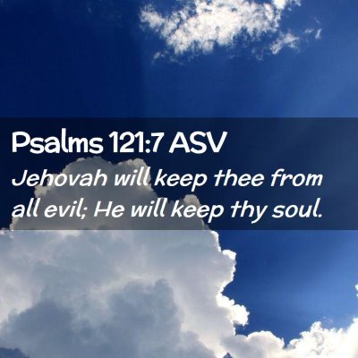Picture 02 - Psalms 121:7 ASV - Jehovah will keep thee from all evil; He will - Bible Verse Picture