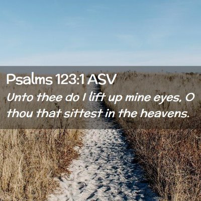 Picture 02 - Psalms 123:1 ASV - Unto thee do I lift up mine eyes, O thou that - Bible Verse Picture