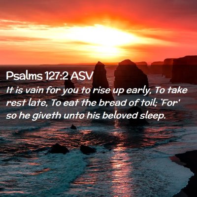 Picture 02 - Psalms 127:2 ASV - It is vain for you to rise up early, To take rest - Bible Verse Picture
