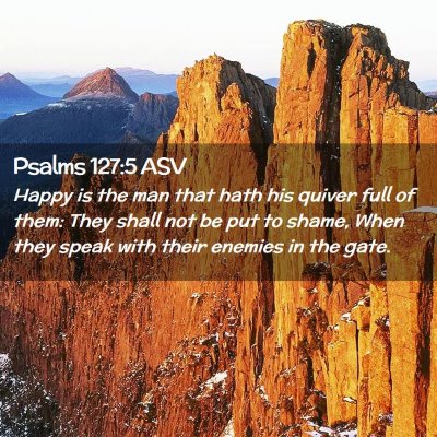 Picture 02 - Psalms 127:5 ASV - Happy is the man that hath his quiver full of - Bible Verse Picture