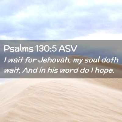 Picture 02 - Psalms 130:5 ASV - I wait for Jehovah, my soul doth wait, And in his - Bible Verse Picture