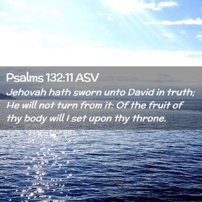 Picture 02 - Psalms 132:11 ASV - Jehovah hath sworn unto David in truth; He will - Bible Verse Picture