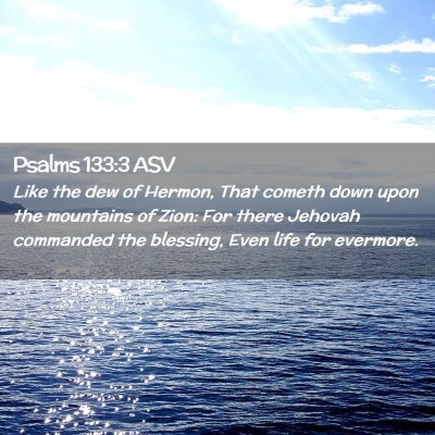 Picture 02 - Psalms 133:3 ASV - Like the dew of Hermon, That cometh down upon the - Bible Verse Picture