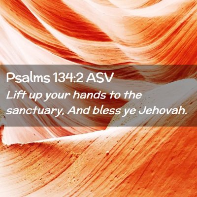 Picture 02 - Psalms 134:2 ASV - Lift up your hands to the sanctuary, And bless ye - Bible Verse Picture