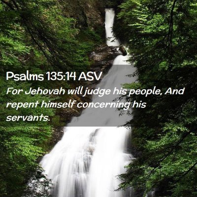 Picture 02 - Psalms 135:14 ASV - For Jehovah will judge his people, And repent - Bible Verse Picture