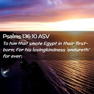 Picture 02 - Psalms 136:10 ASV - To him that smote Egypt in their first-born; For - Bible Verse Picture