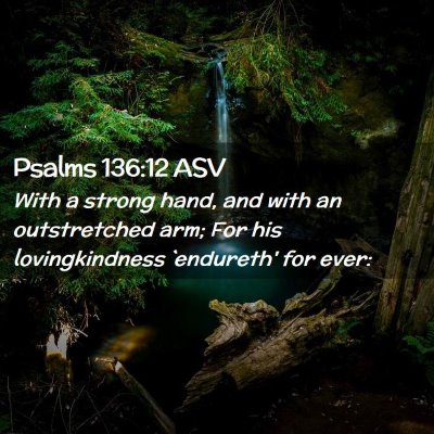 Picture 02 - Psalms 136:12 ASV - With a strong hand, and with an outstretched arm; - Bible Verse Picture