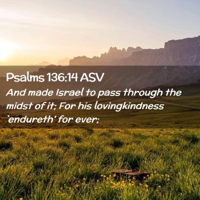 Picture 02 - Psalms 136:14 ASV - And made Israel to pass through the midst of it; - Bible Verse Picture