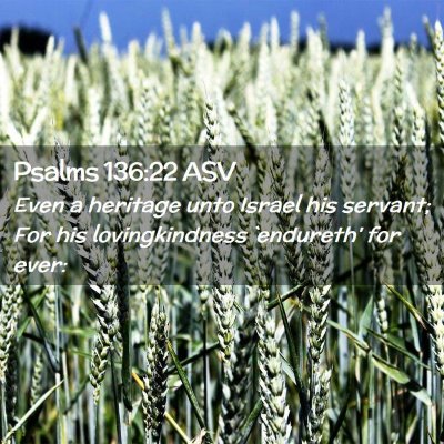 Picture 02 - Psalms 136:22 ASV - Even a heritage unto Israel his servant; For his - Bible Verse Picture