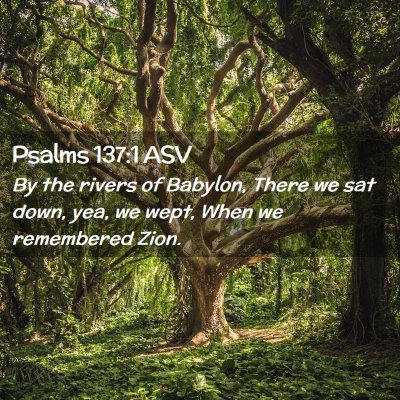 Picture 02 - Psalms 137:1 ASV - By the rivers of Babylon, There we sat down, yea, - Bible Verse Picture