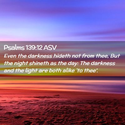 Picture 02 - Psalms 139:12 ASV - Even the darkness hideth not from thee, But the - Bible Verse Picture