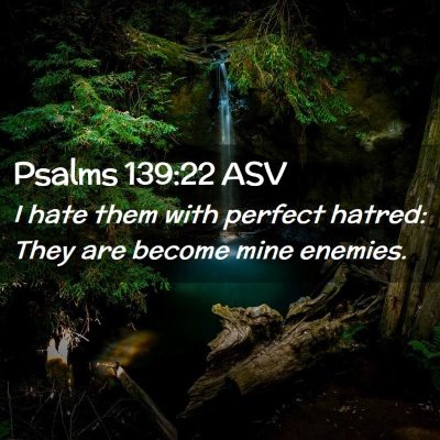 Picture 02 - Psalms 139:22 ASV - I hate them with perfect hatred: They are become - Bible Verse Picture