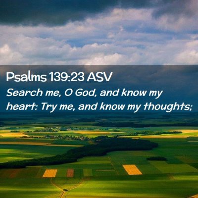 Picture 02 - Psalms 139:23 ASV - Search me, O God, and know my heart: Try me, and - Bible Verse Picture
