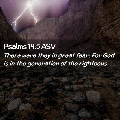 Picture 02 - Psalms 14:5 ASV - There were they in great fear; For God is in the - Bible Verse Picture