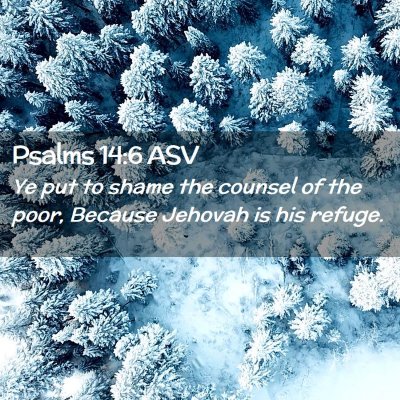 Picture 02 - Psalms 14:6 ASV - Ye put to shame the counsel of the poor, Because - Bible Verse Picture