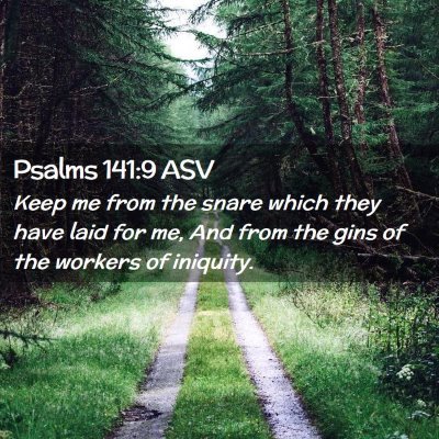 Picture 02 - Psalms 141:9 ASV - Keep me from the snare which they have laid for - Bible Verse Picture