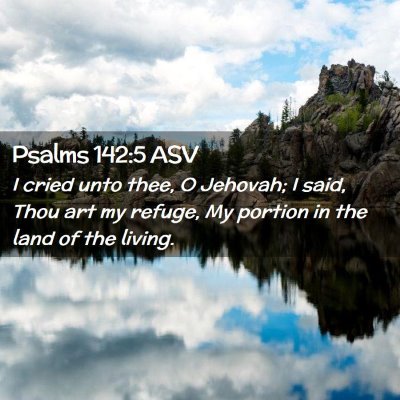 Picture 02 - Psalms 142:5 ASV - I cried unto thee, O Jehovah; I said, Thou art my - Bible Verse Picture