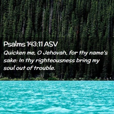 Picture 02 - Psalms 143:11 ASV - Quicken me, O Jehovah, for thy name's sake: In - Bible Verse Picture