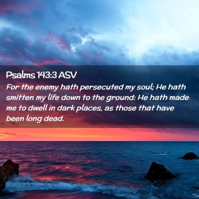 Picture 02 - Psalms 143:3 ASV - For the enemy hath persecuted my soul; He hath - Bible Verse Picture