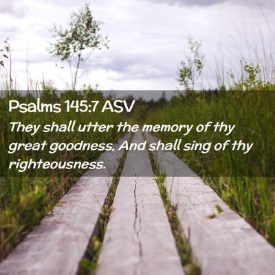 Picture 02 - Psalms 145:7 ASV - They shall utter the memory of thy great - Bible Verse Picture