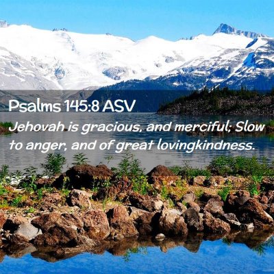Picture 02 - Psalms 145:8 ASV - Jehovah is gracious, and merciful; Slow to anger, - Bible Verse Picture
