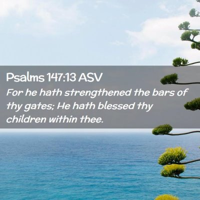 Picture 02 - Psalms 147:13 ASV - For he hath strengthened the bars of thy gates; - Bible Verse Picture