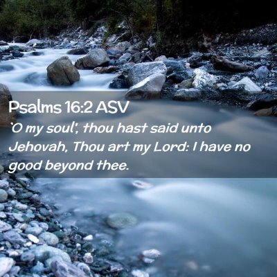Picture 02 - Psalms 16:2 ASV - `O my soul', thou hast said unto Jehovah, Thou - Bible Verse Picture