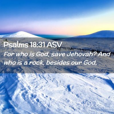 Picture 02 - Psalms 18:31 ASV - For who is God, save Jehovah? And who is a rock, - Bible Verse Picture
