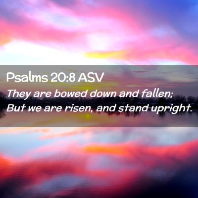 Picture 02 - Psalms 20:8 ASV - They are bowed down and fallen; But we are risen, - Bible Verse Picture