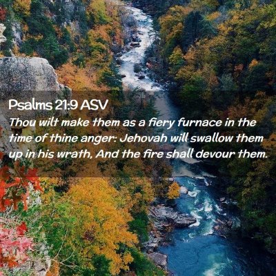 Picture 02 - Psalms 21:9 ASV - Thou wilt make them as a fiery furnace in the - Bible Verse Picture
