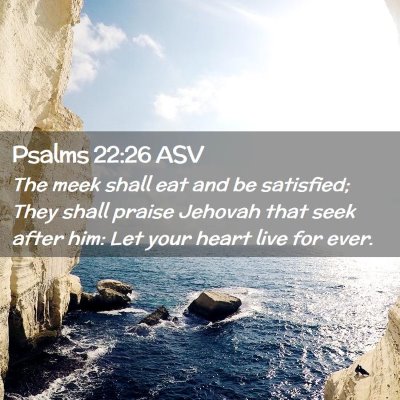Picture 02 - Psalms 22:26 ASV - The meek shall eat and be satisfied; They shall - Bible Verse Picture