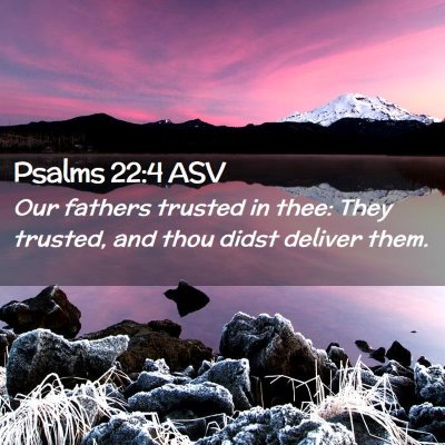Picture 02 - Psalms 22:4 ASV - Our fathers trusted in thee: They trusted, and - Bible Verse Picture