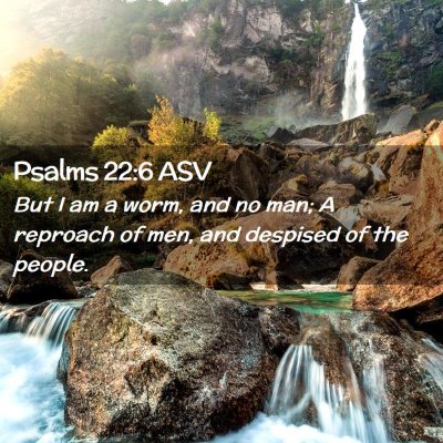 Picture 02 - Psalms 22:6 ASV - But I am a worm, and no man; A reproach of men, - Bible Verse Picture