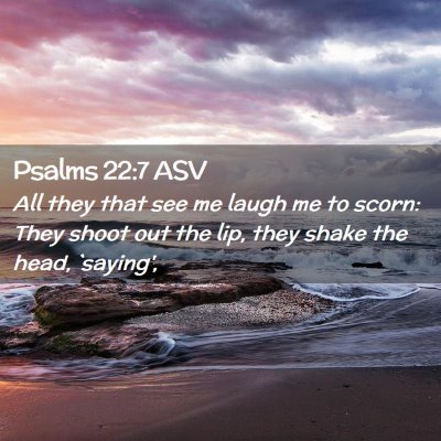 Picture 02 - Psalms 22:7 ASV - All they that see me laugh me to scorn: They - Bible Verse Picture